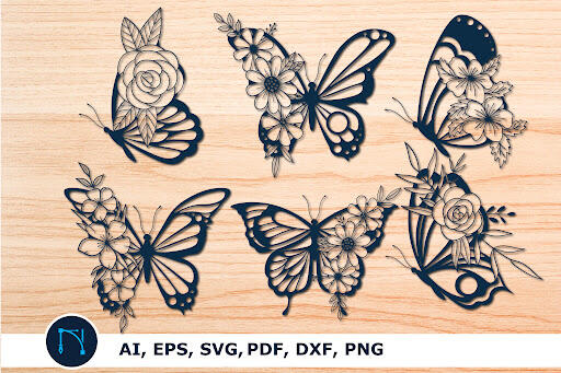 Laser Cut Decorative Wall Clock Set